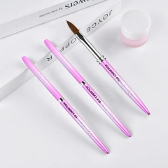Custom Logo Pinceles 100% Pure Kolinsky Brush Gradient Pink  Professional Kolinsky Acrylic Nail Brush for Acrylic Nails Art