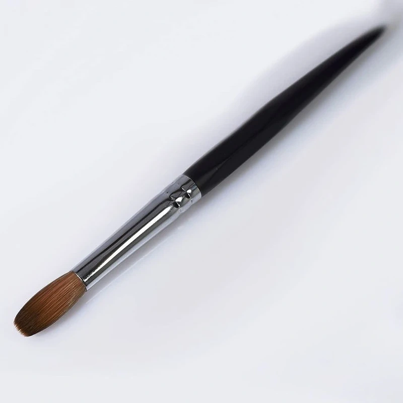 2025 New Design Pinceles Kolinsky Acrylic Germany Brush Wooden Handle Oval 100 Real Kolinsky Acrylic Brush Black for Nails Art