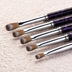 Hot Seller Acrylic Powder Drawing Nail Brush with Leopard Metal Handle 100% Kolinsky Nail Brush for Nail Salon