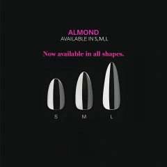 Popular PMMA Clear Almond XS/S/M/L Full Cover Nail Tips Custom Label 14 Sizes Nail Extension  602pcs Soft Gel Nail Tip