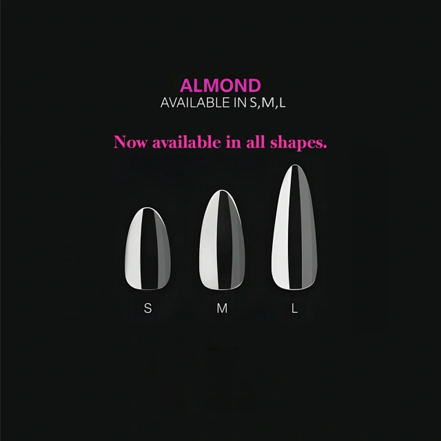 Popular PMMA Clear Almond XS/S/M/L Full Cover Nail Tips Custom Label 14 Sizes Nail Extension  602pcs Soft Gel Nail Tip