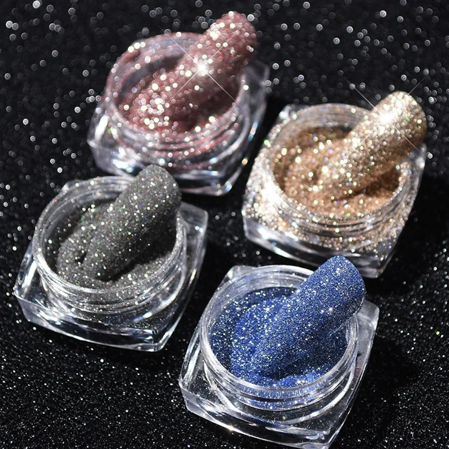 Hot Nail Art Broken Diamond Powder Crystal Three-Dimensional Silver Diamond Glitter Flash Handmade Drip Glue Reflective Powder