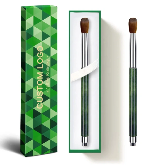 New Design Fashionable Handle Custom Logo Fluffy Nail Brush Personalized Acrylic Nail Brush 100 Kolinsky Crimped 14/16/18