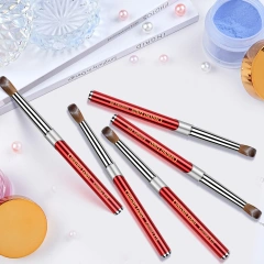Luxury 2025 Red Metal Handle Germany 100% Kolinsky Hair Nails Brush Art Nail Acrylic Brush