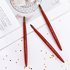 Luxury Acrylic Brush USA Size Classics Red Metal High Quality Custom 100% Kolinsky Acrylic Nail Brush
