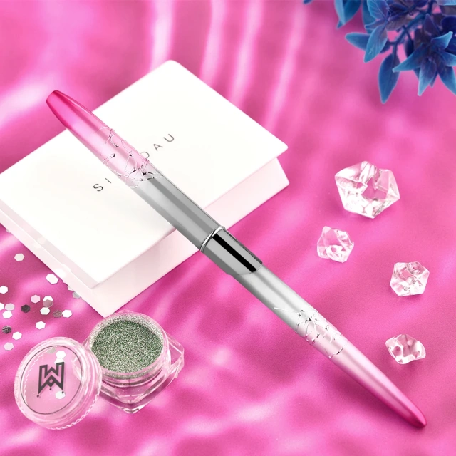 Professional Gradient Pink Black 100% Pure Kolinsky Acrylic Metal Handle Nail Art Brushes