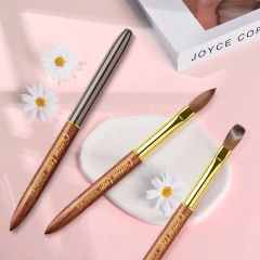 New Top Quality Pincel Kolinsky Metal 100 Kolinsky Crimped Acrylic Nail Brush Customized logo