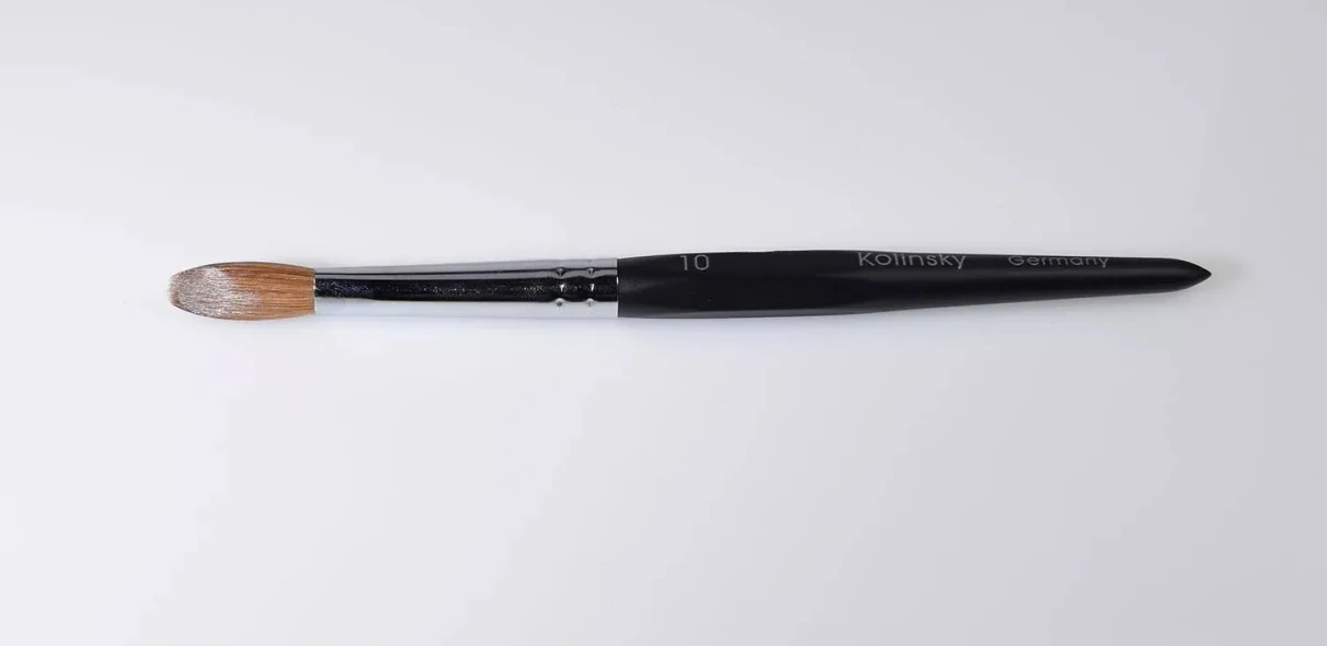 2025 New Design Pinceles Kolinsky Acrylic Germany Brush Wooden Handle Oval 100 Real Kolinsky Acrylic Brush Black for Nails Art