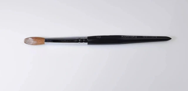 2025 New Design Pinceles Kolinsky Acrylic Germany Brush Wooden Handle Oval 100 Real Kolinsky Acrylic Brush Black for Nails Art