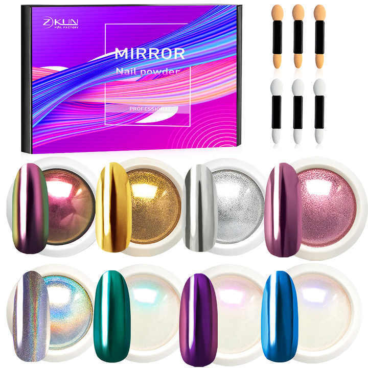 Hot Sale Nail Magic Mirror Powder Custom Logo Multicolor Pigment Powder Chrome Powder Nail