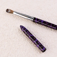 Hot Seller Acrylic Powder Drawing Nail Brush with Leopard Metal Handle 100% Kolinsky Nail Brush for Nail Salon