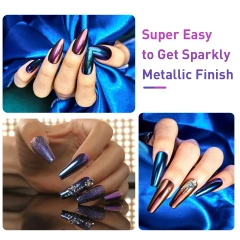 Hot Sale Nail Magic Mirror Powder Custom Logo Multicolor Pigment Powder Chrome Powder Nail