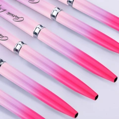 New Color Acrylic Nail Brush Custom Luxury Pink Gradient Metal Kolinsky Acrylic Nail Brush