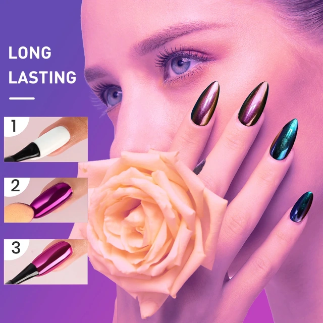 Hot Sale Nail Magic Mirror Powder Custom Logo Multicolor Pigment Powder Chrome Powder Nail