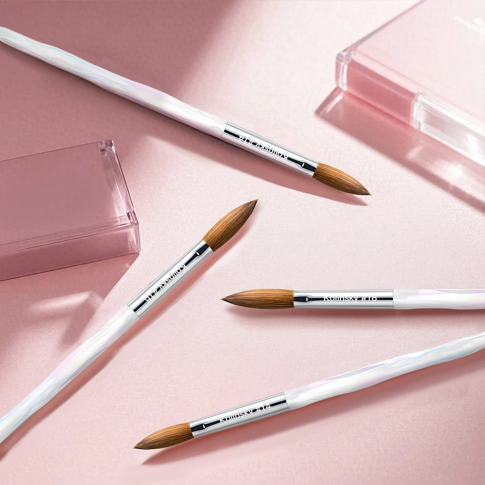 100% Pure Kolinsky Nail Brush for Acrylic  Professional Nail Extension Manicure Tool Nail Drawing Pen for DIY Home Salon