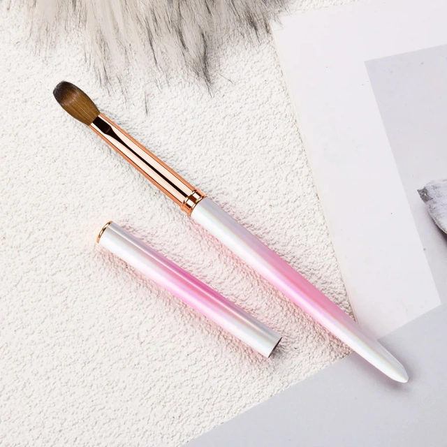 High Recommend Summer Gradient Metal Handle Acrylic Powder Brushes Kolinsky Sable Size 8 10 12 14 16 18for Nail Tech Supplies