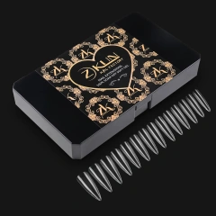 600 Pieces Soft Gel Clear Full Cover Nail Tips Long Stiletto Shape Natural 14 Sizes Gel Nail Tips Custom Box