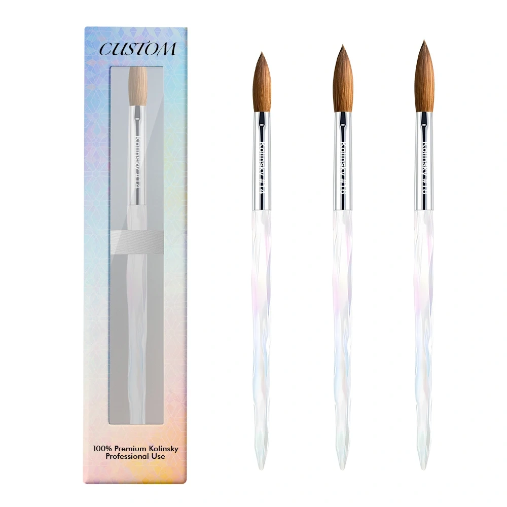 100% Pure Kolinsky Nail Brush for Acrylic  Professional Nail Extension Manicure Tool Nail Drawing Pen for DIY Home Salon