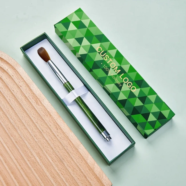 New Design Fashionable Handle Custom Logo Fluffy Nail Brush Personalized Acrylic Nail Brush 100 Kolinsky Crimped 14/16/18