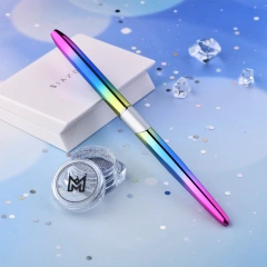 Top Quality Custom Hoody Logo Rainbow Metal Handle 100% Pure Kolinsky Germany Acrylic Nail Brush for Acrylic Nails