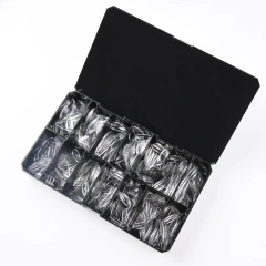 168Pcs Full Cover Nail Tips Wholesale Natural Almond Medium Soft Gel Nail Tips 14 Sizes With Box