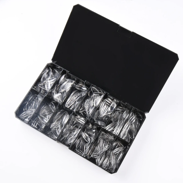 168Pcs Full Cover Nail Tips Wholesale Natural Almond Medium Soft Gel Nail Tips 14 Sizes With Box