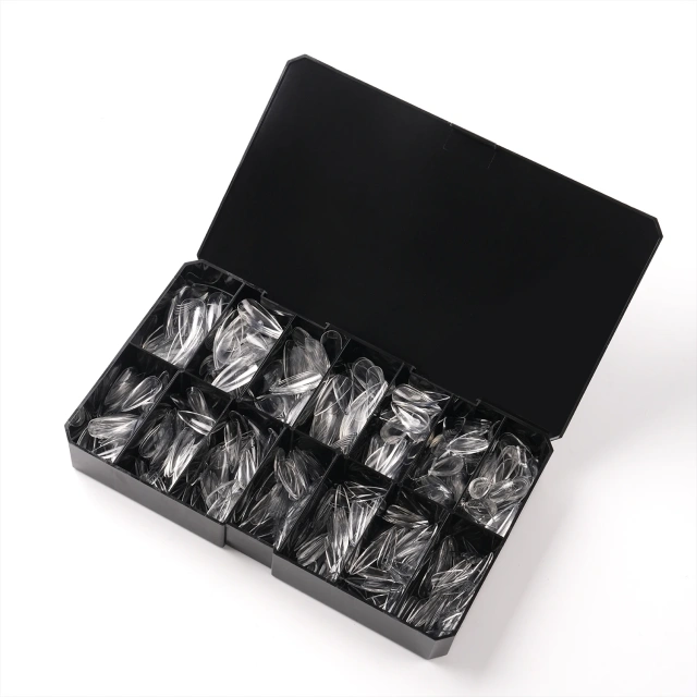 602Pcs Medium Sculpted Stiletto Soft Gel Nail Tips Full Cover 14 Sizes
