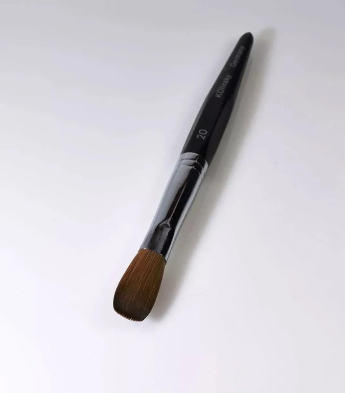 2025 New Design Pinceles Kolinsky Acrylic Germany Brush Wooden Handle Oval 100 Real Kolinsky Acrylic Brush Black for Nails Art