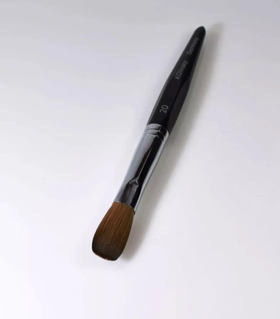 2025 New Design Pinceles Kolinsky Acrylic Germany Brush Wooden Handle Oval 100 Real Kolinsky Acrylic Brush Black for Nails Art