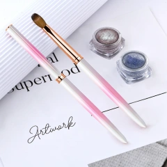 High Recommend Summer Gradient Metal Handle Acrylic Powder Brushes Kolinsky Sable Size 8 10 12 14 16 18for Nail Tech Supplies