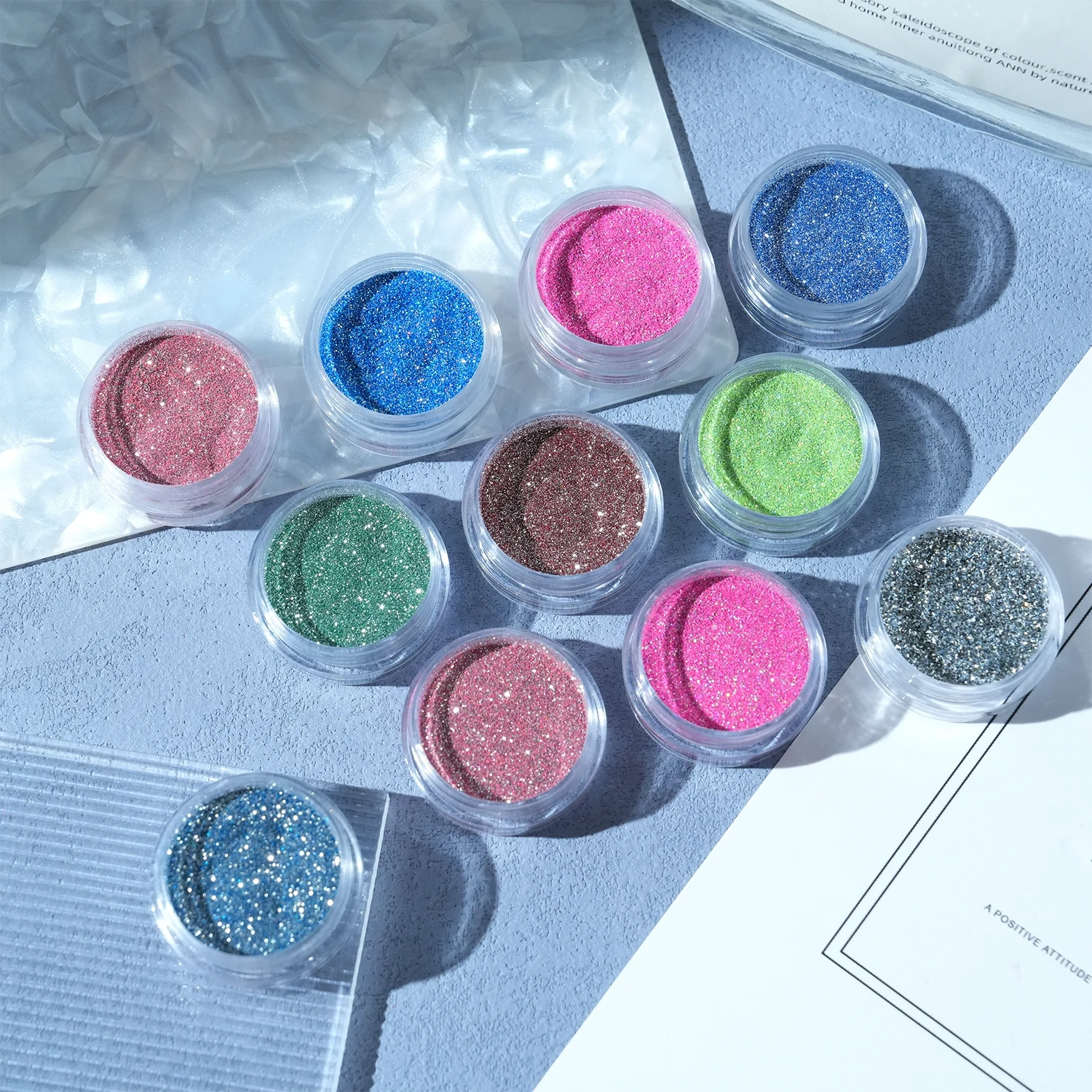 High Quality Japanese Nail Art Pigment Nail Glitter Powder Chrome Nail Powder Set 48 Colours