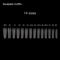 364Pcs Extra Long Sculpted Coffin Gel XL Nail Tips Wholesale 14 Sizes