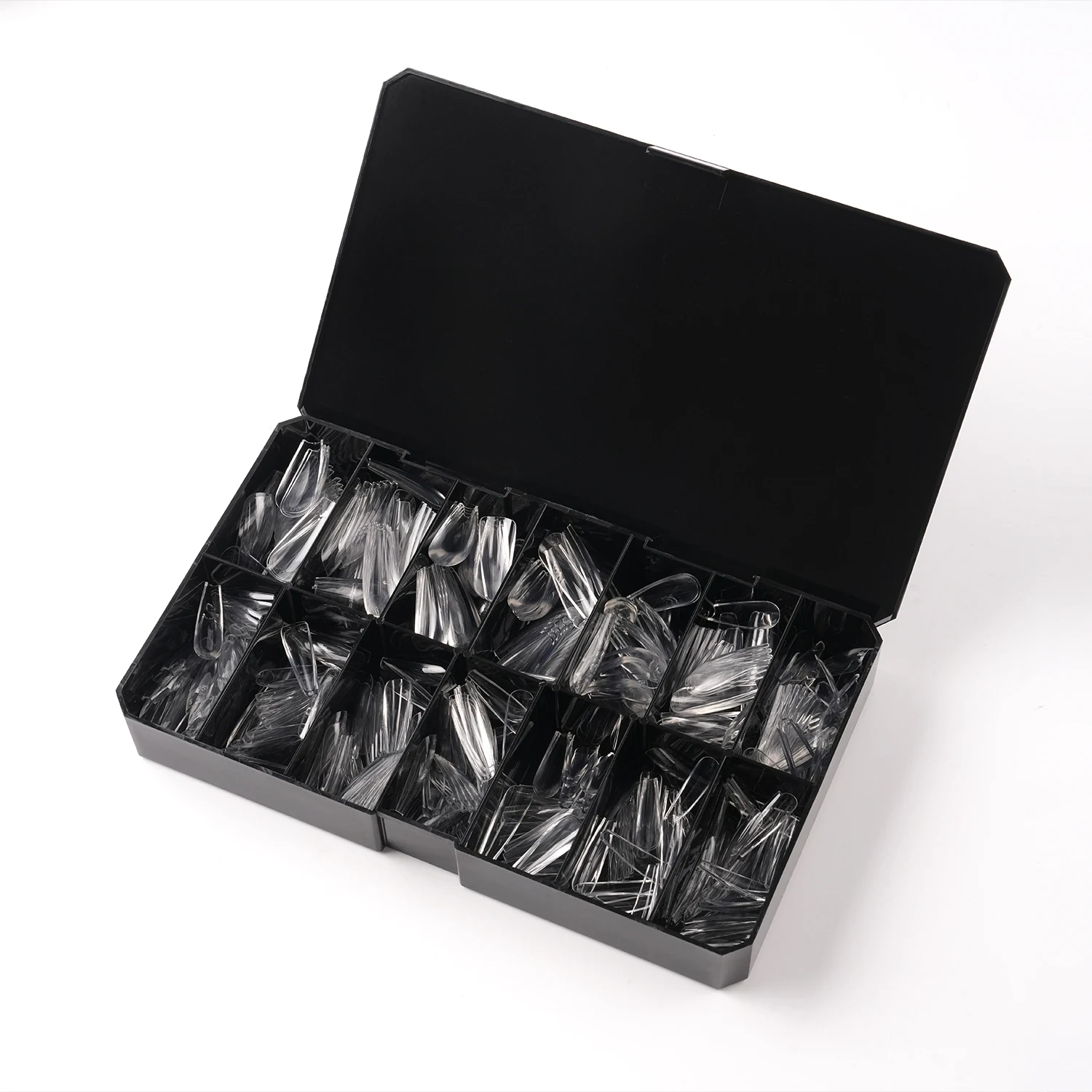 364Pcs False Nails Wholesale French Tip Clear Long Sculpted Coffin Nail Tips 14 Sizes