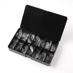 364Pcs False Nails Wholesale French Tip Clear Long Sculpted Coffin Nail Tips 14 Sizes