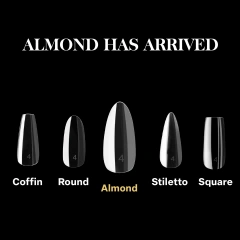 168Pcs Full Cover Nail Tips Wholesale Natural Almond Medium Soft Gel Nail Tips 14 Sizes With Box