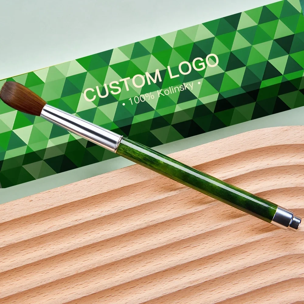 New Design Fashionable Handle Custom Logo Fluffy Nail Brush Personalized Acrylic Nail Brush 100 Kolinsky Crimped 14/16/18