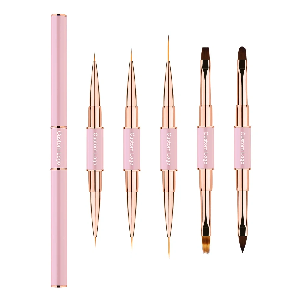 High Quality Private Label 5 Different Size Liner Brush Nail Art Brush Set 3D Nail Art Gel Brush