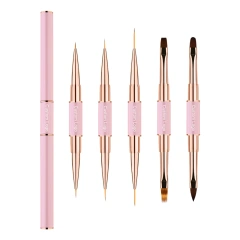 High Quality Private Label 5 Different Size Liner Brush Nail Art Brush Set 3D Nail Art Gel Brush