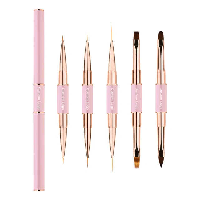 High Quality Private Label 5 Different Size Liner Brush Nail Art Brush Set 3D Nail Art Gel Brush