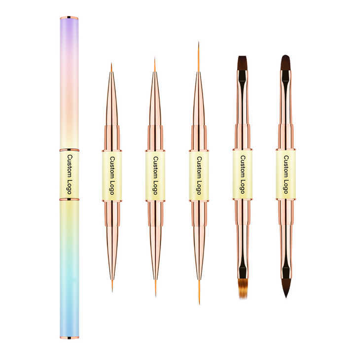 High Quality Private Label 5 Different Size Liner Brush Nail Art Brush Set 3D Nail Art Gel Brush