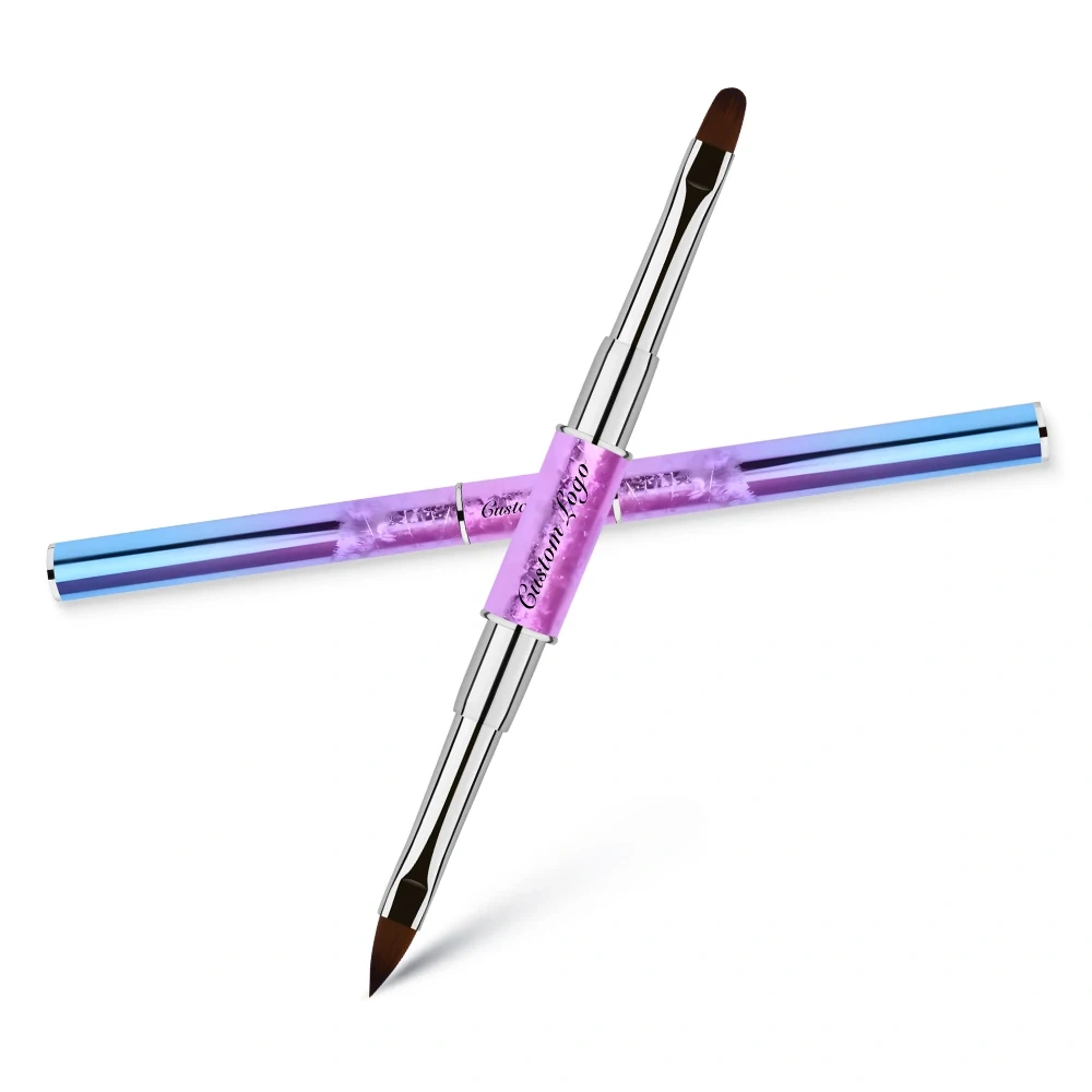 New Design Custom 5 PCS Gel Polish Brush for Nails Gradient Handle 3D Liner Oval Flat Nail Art Brush Set