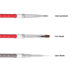 Hot Selling 3 PCS Nail Art Brushes Kit Painting Tools With Extension Gel Brush Liner Brush Nail Painting Set