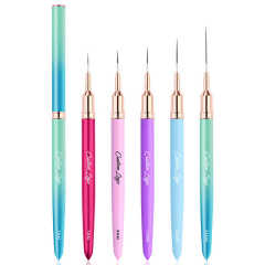 5 Color in 1 Set Nail Liner Pen Custom Logo Nail Art Brushes Super Thin Liner 7mm 9mm 15mm 20mm 25mm Liner Nail Art Brush Set