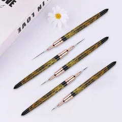 Dragon Professional Nail Art Liner Brush Long Drawing Pen with Thin Metal Kolinsky Acrylic/Nylon for Nail Painting