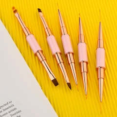 High Quality Private Label 5 Different Size Liner Brush Nail Art Brush Set 3D Nail Art Gel Brush