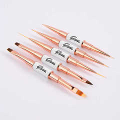 New Style Double Head Nylon Nail Brush Set Custom Logo Art Brush