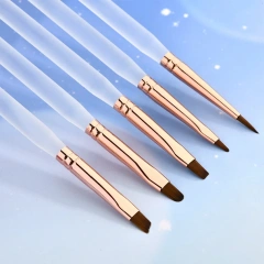 Youtube Hot New Nylon Hair Acrylic Nail Paint Art Brush 5pcs Set for Art 3D Design Gel Details Nail Brush Custom Hair Shape