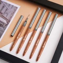 7 9 11 15 20 25mm New extra Thin Liner Brush Synthetic Hair 5pcs Nail Art Brush Set Wood Handle