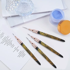 Dragon Professional Nail Art Liner Brush Long Drawing Pen with Thin Metal Kolinsky Acrylic/Nylon for Nail Painting