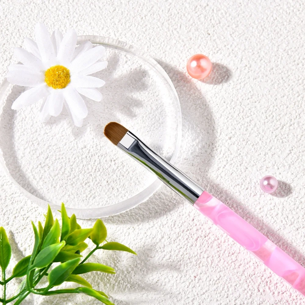 New Custom 2 In1 Double End Clean up Pure Kolinsky Sable French Manicure Nail Brush Nail Art With Dotting Tool #8 10 12 14 16